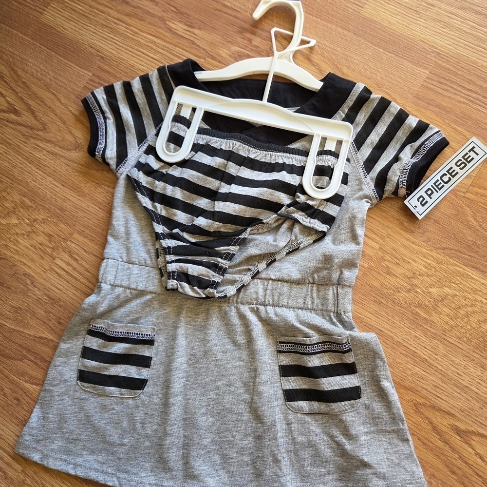 MLB Chicago White Sox Dress 2T NWT 2PC Black and Gray Baseball - Picture 5 of 5